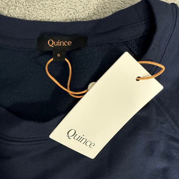 Quince SuperSoft Fleece Crew, Navy, S - Picture 4 of 4